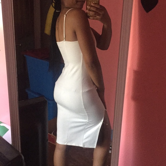 White spaghetti strap dress with side slit! - Picture 3 of 3
